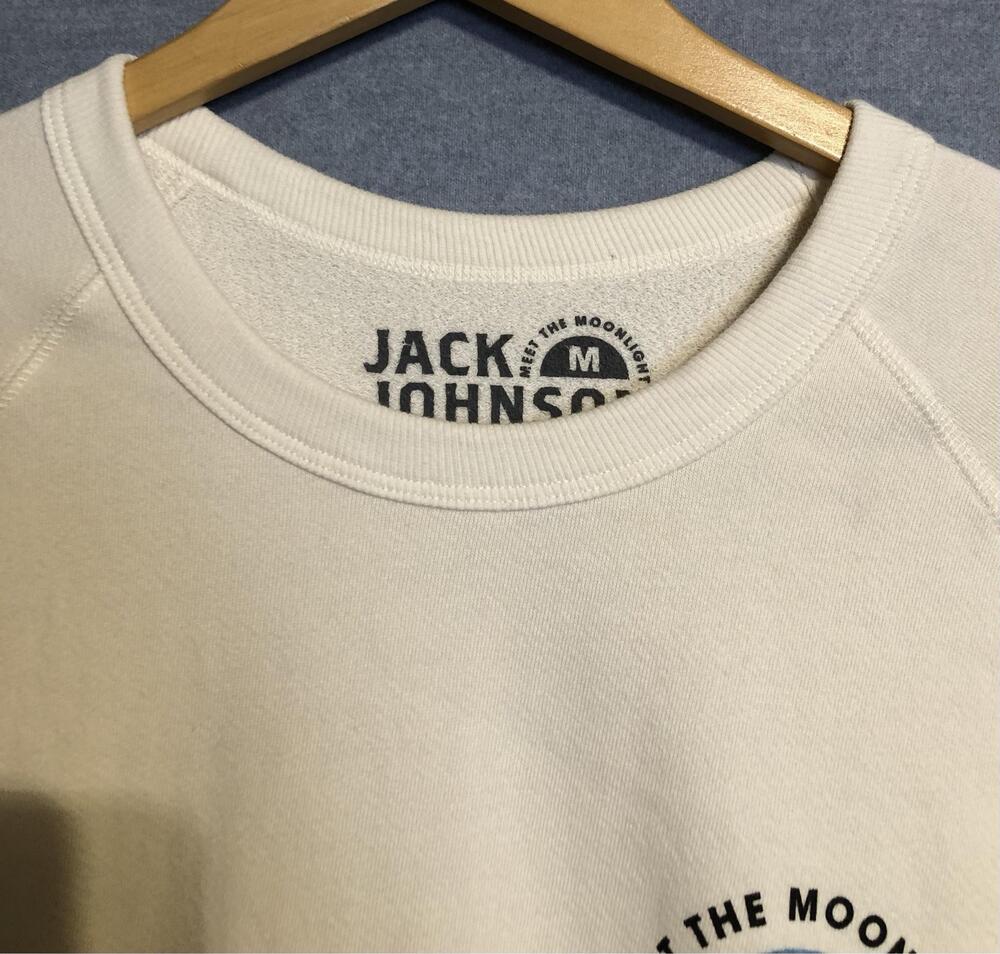 Jack Johnson Sweatshirt Mens Medium White Meet The Moonlight Organic Fleece - Picture 4 of 9
